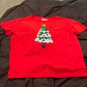 Cat & Jack Red Christmas Tree Short Sleeve Tee